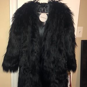 Faux fur long coat